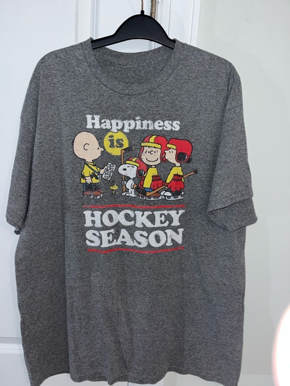 Peanuts Charlie Brown happiness is hockey season NHL theme playoffs T-Shirt